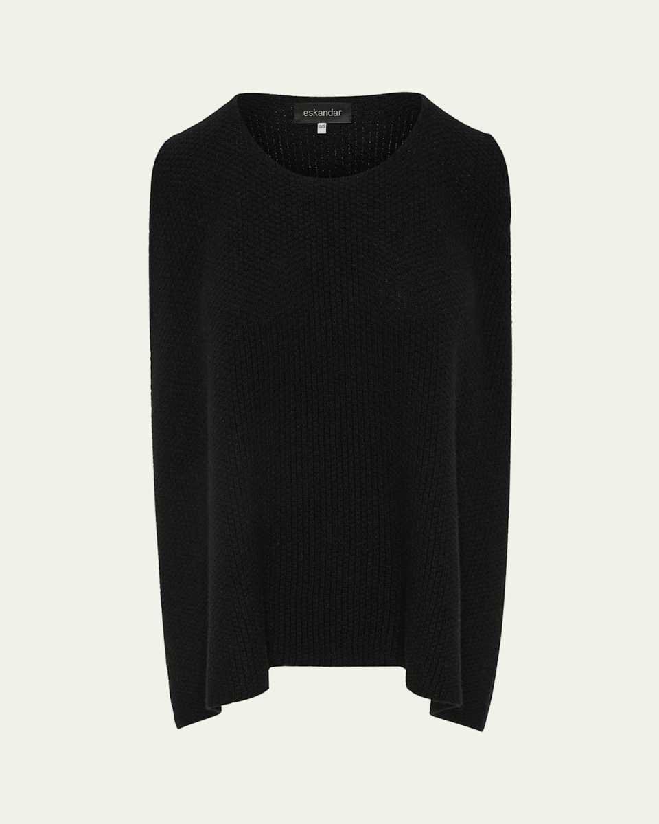Cashmere Moss Stitch A-Line Sleeveless Sweater (Mid Plus Length)